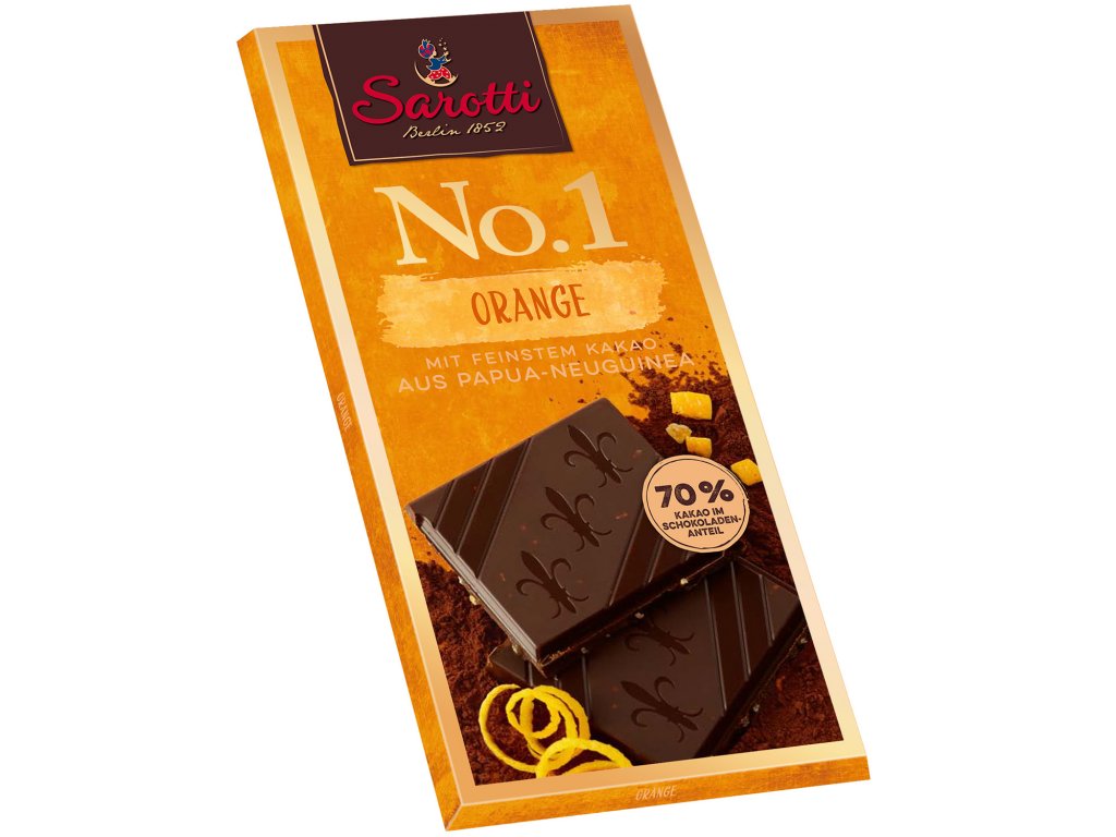 Sarotti No.1 čokoláda s pomerančem 70% kakaa 100g  - originál z Německa