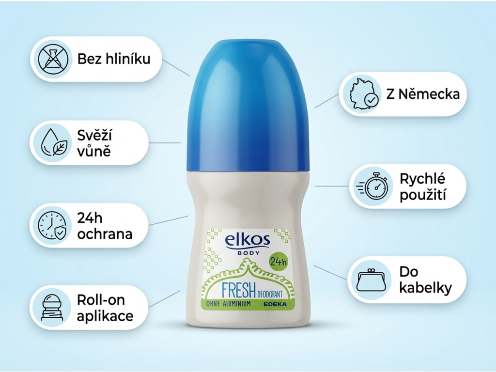 Elkos FRESH Deo Roll-on 50ml - benefity