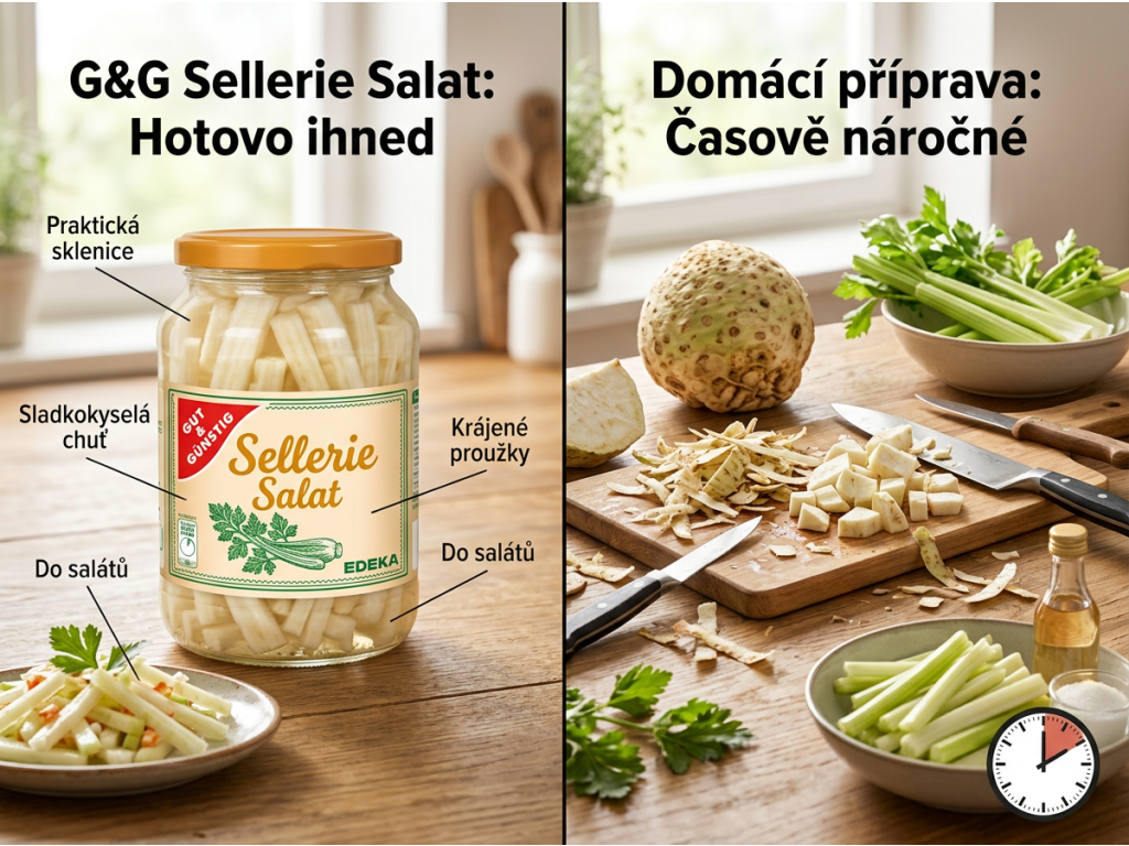 Srovnání G&G celerového salátu s domácí přípravou