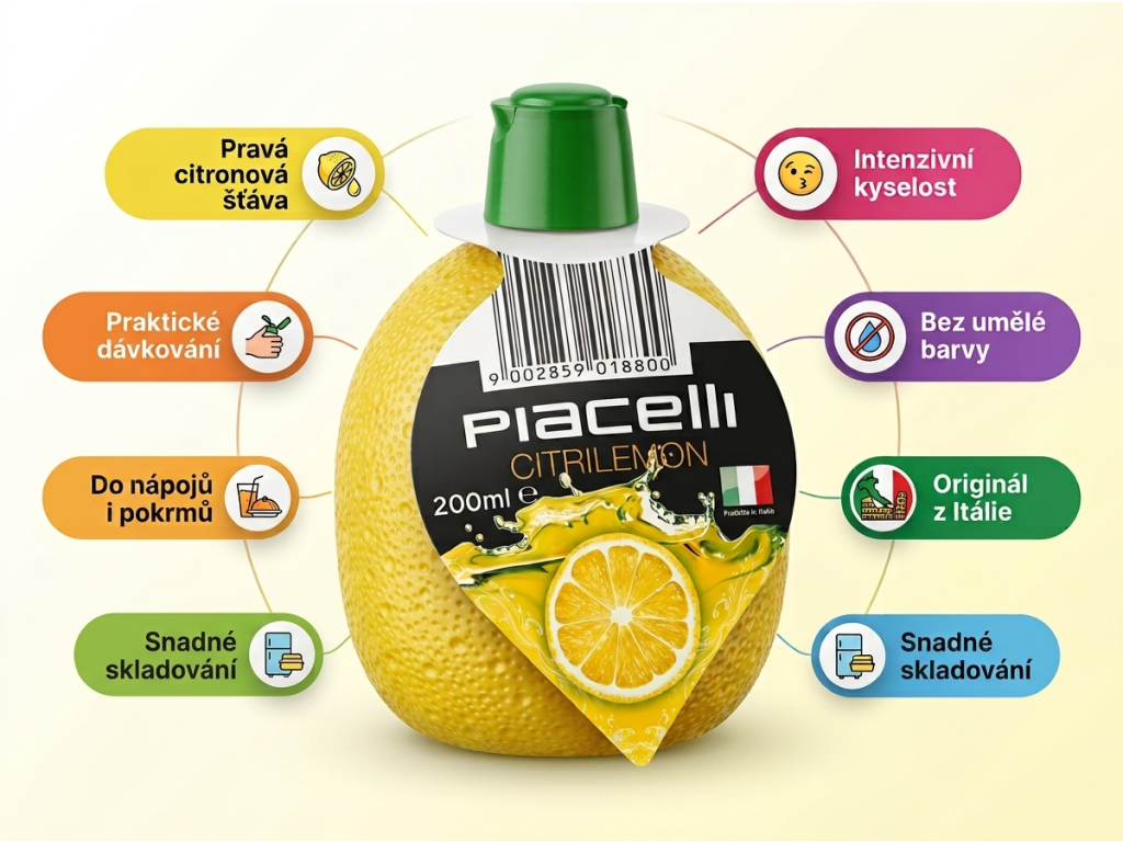Piacelli Citrilemon citronový koncentrát - hlavní benefity