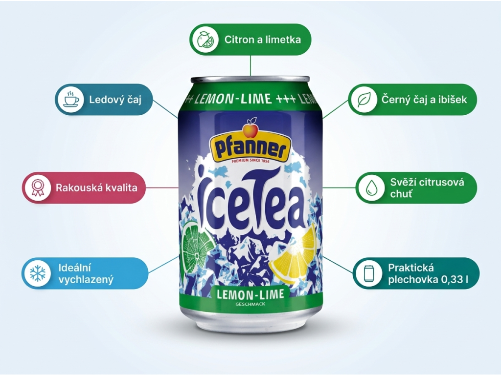 Pfanner Eistee Lemon 0,33l - výhody ledového čaje