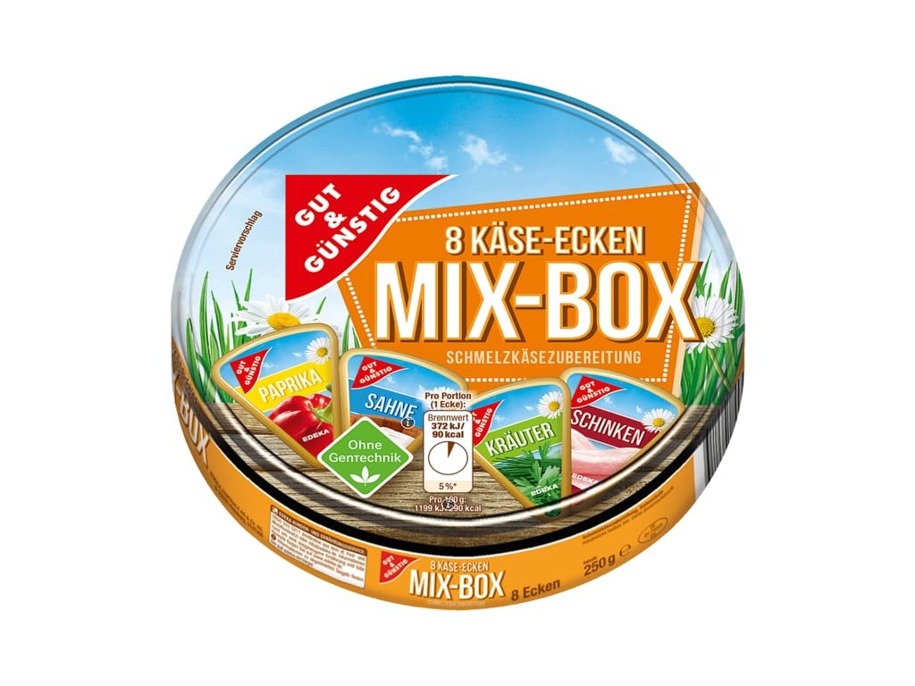 G&G Tavený sýr XXL MIX 4 druhy 8 ks, 250g