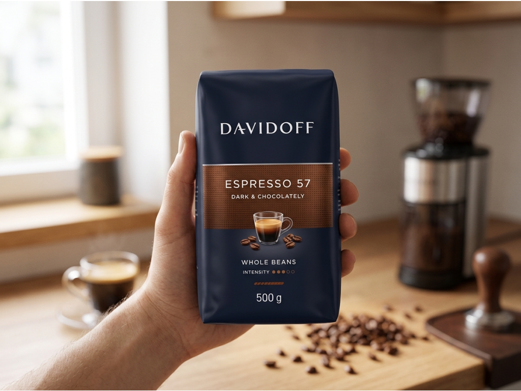 Davidoff Espresso Intense 57 - balení v ruce