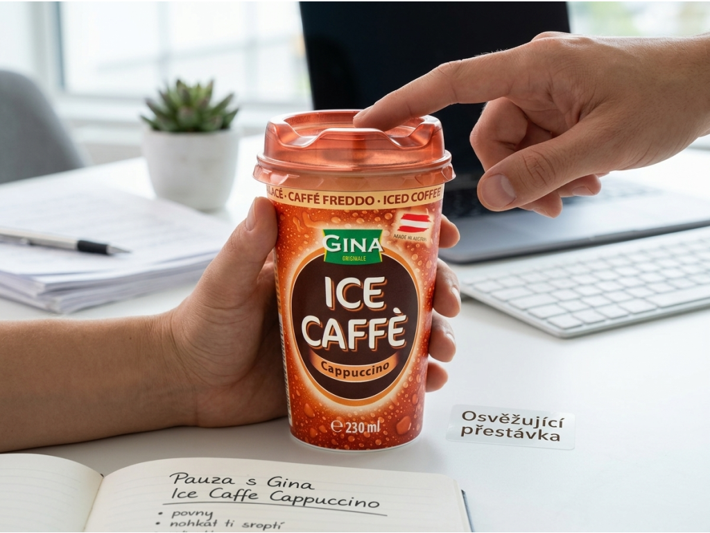 Gina Ledová káva Cappuccino 230 ml - praktické víčko
