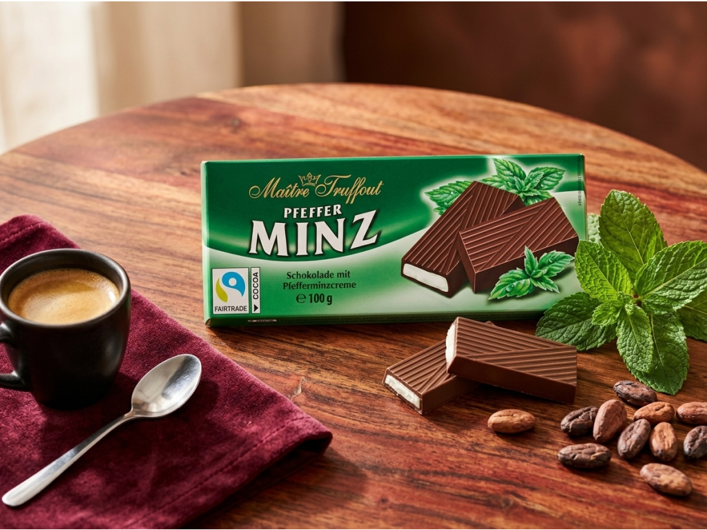 Maitre Truffout mátová čokoláda - servírování