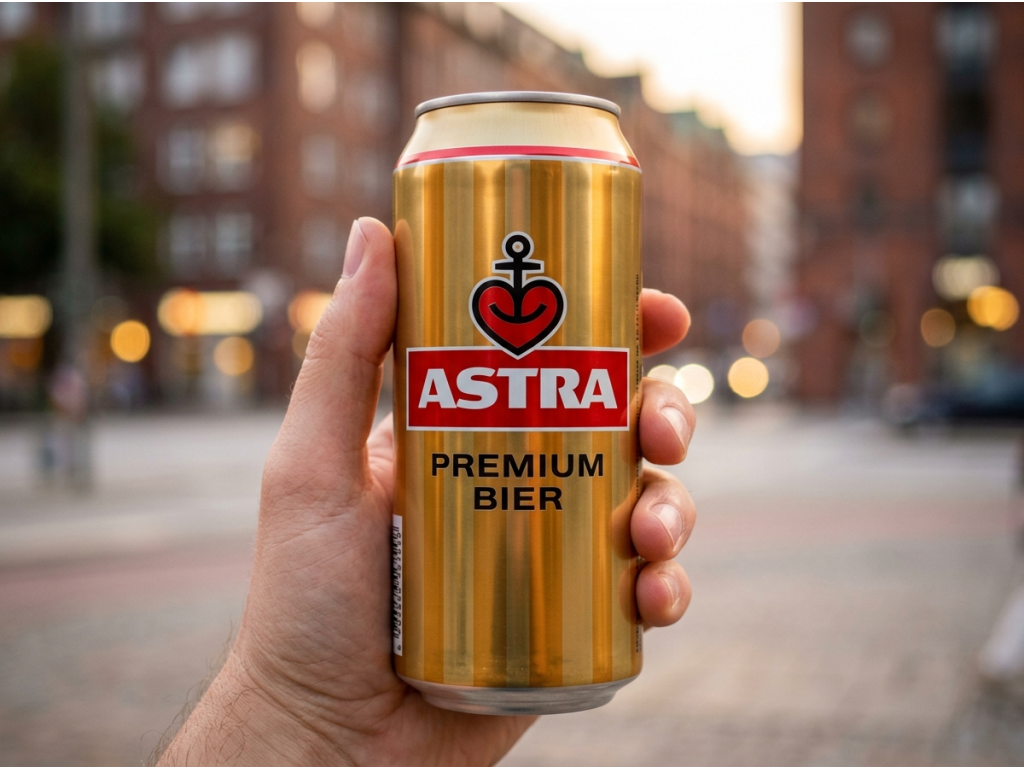 Astra prémiový ležák 4,9% 330ml v ruce