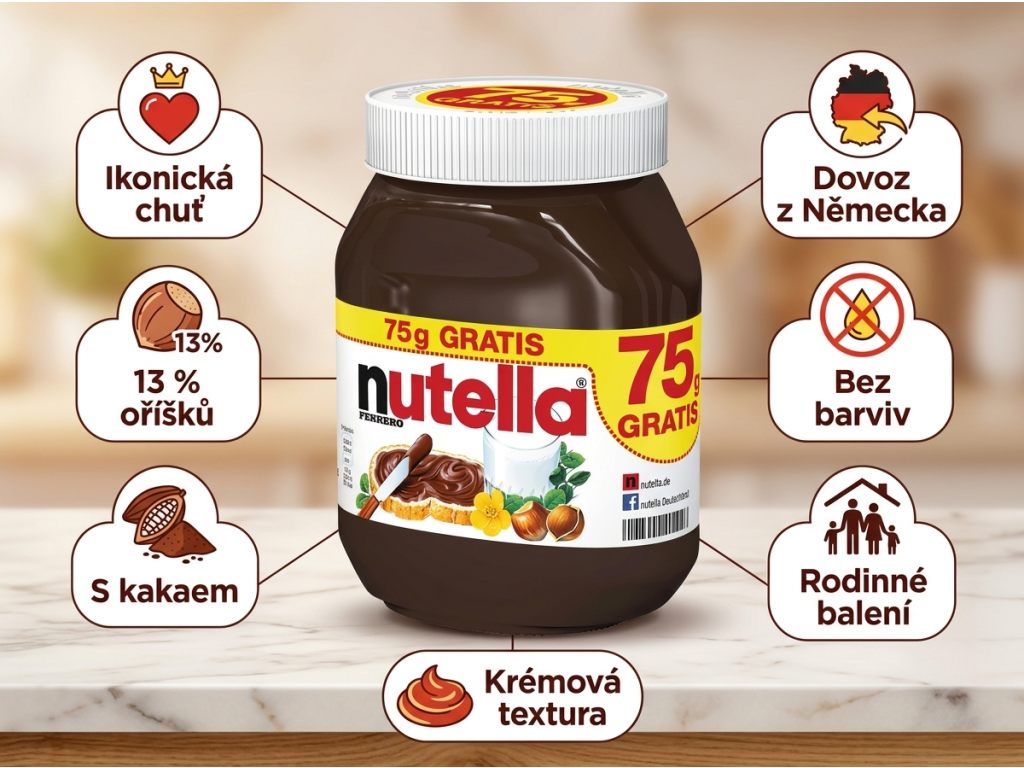 Ferrero Nutella 825g - přehled výhod