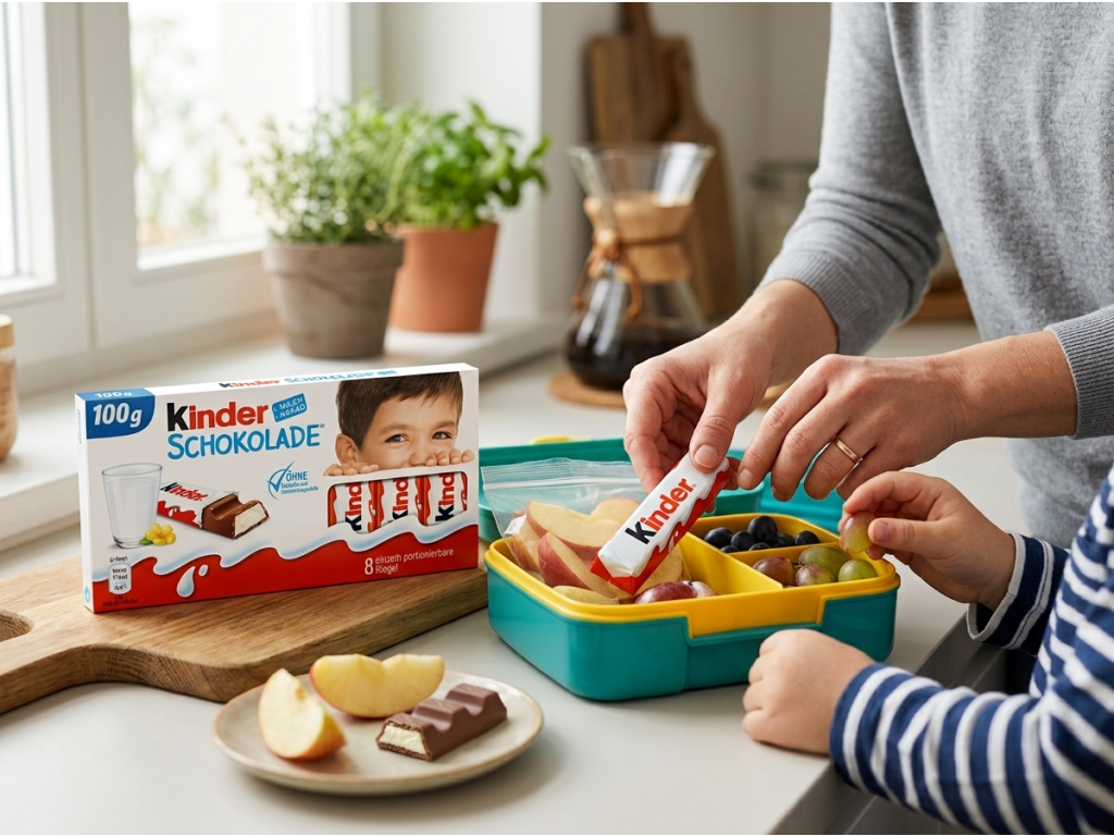 Kinder čokoláda 8 ks 100 g - použití při svačině