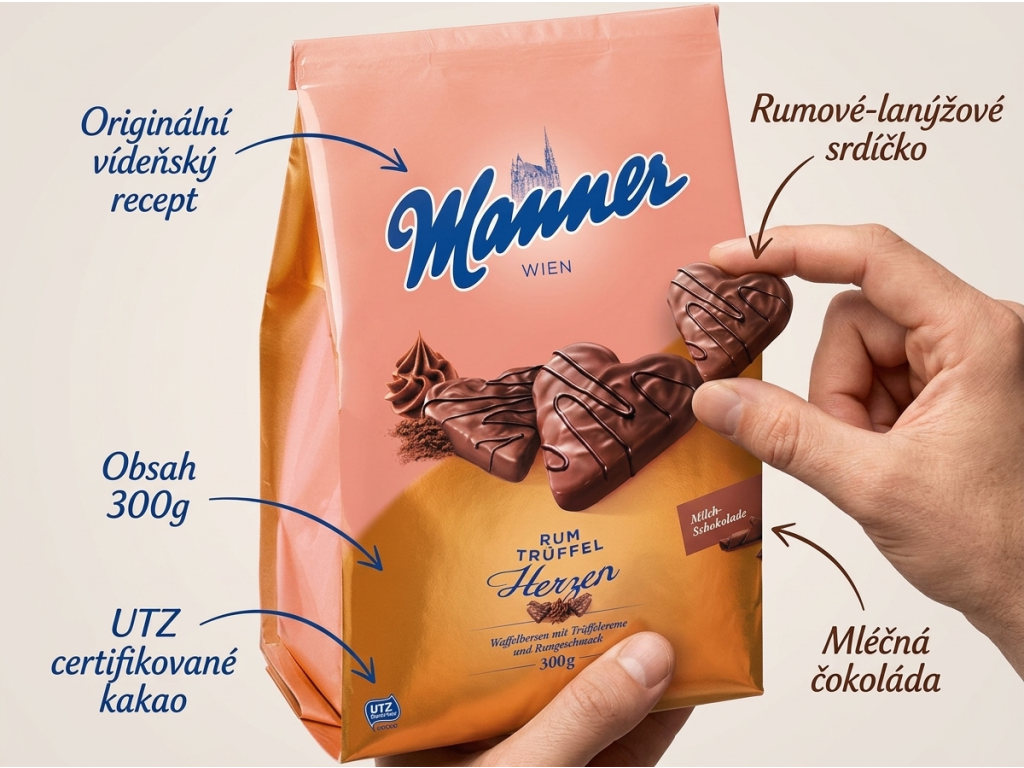 Manner Rumová srdce v ruce