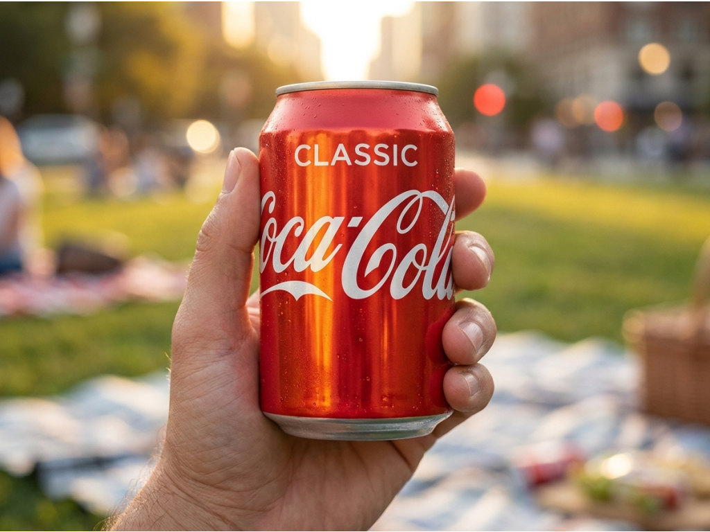 Coca Cola Classic 0,33l - plechovka v ruce