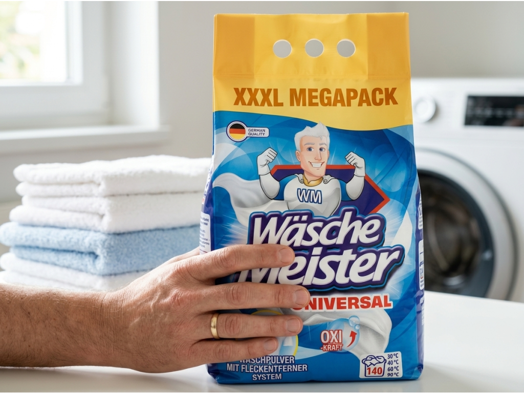 Balení Wasche Meister Universal držené v ruce