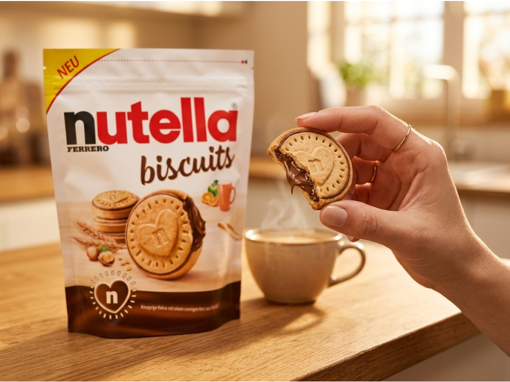 Nutella Biscuits 304g držená v ruce