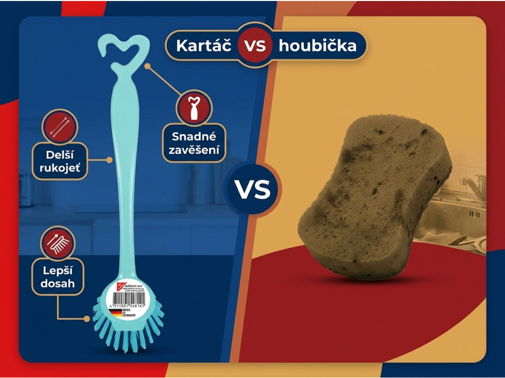 Srovnání kartáče na nádobí G&G