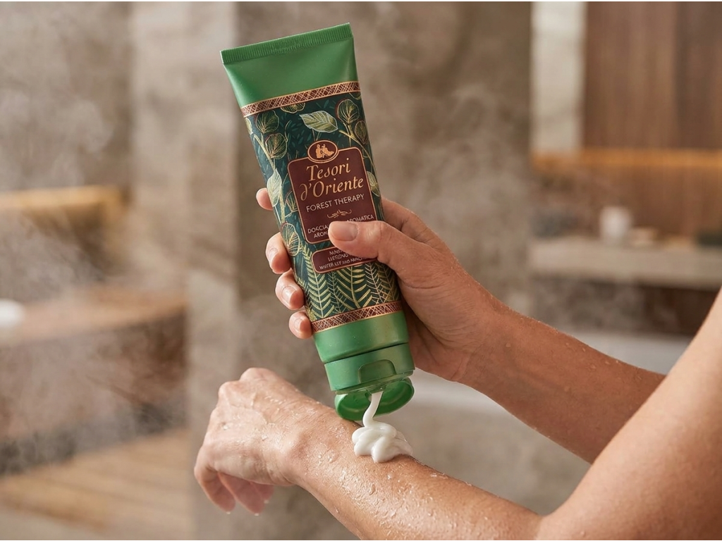 Tesori d'Oriente sprchový krém Forest Ritual 250 ml - aktivní použití