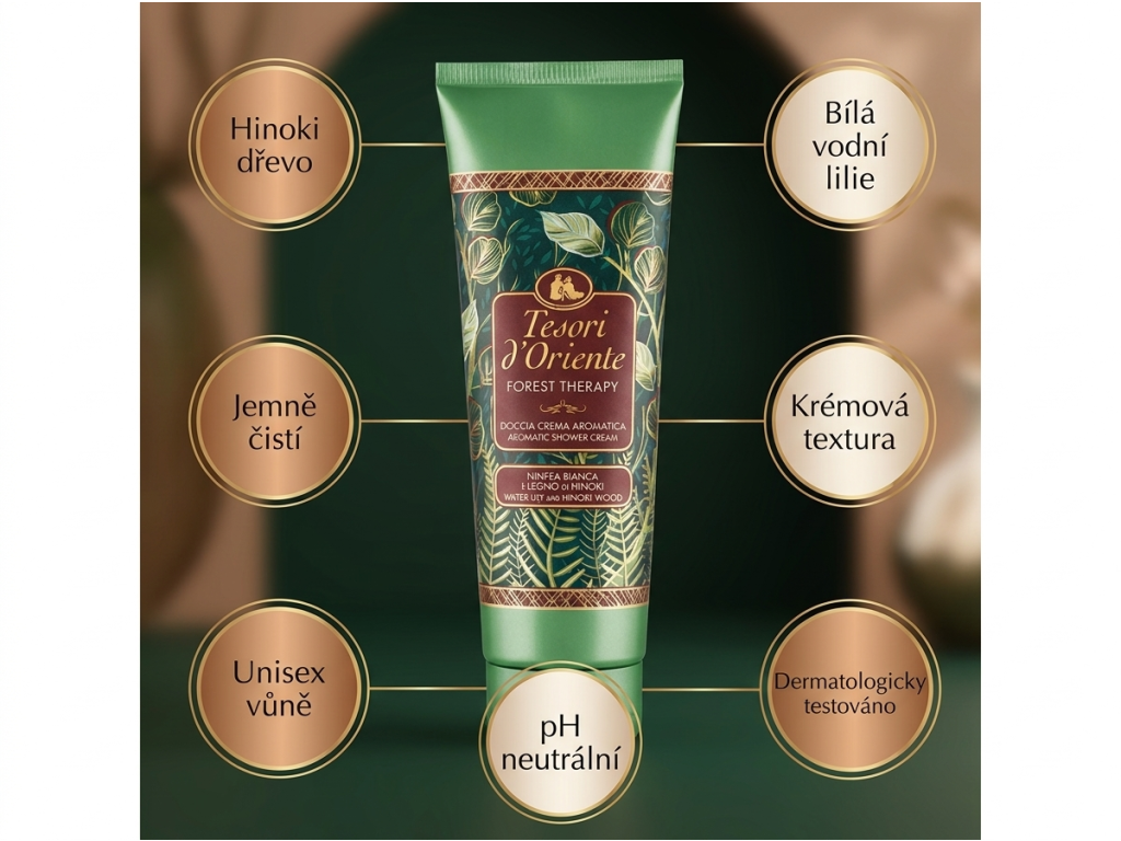 Tesori d'Oriente sprchový krém Forest Ritual 250 ml - hlavní benefity