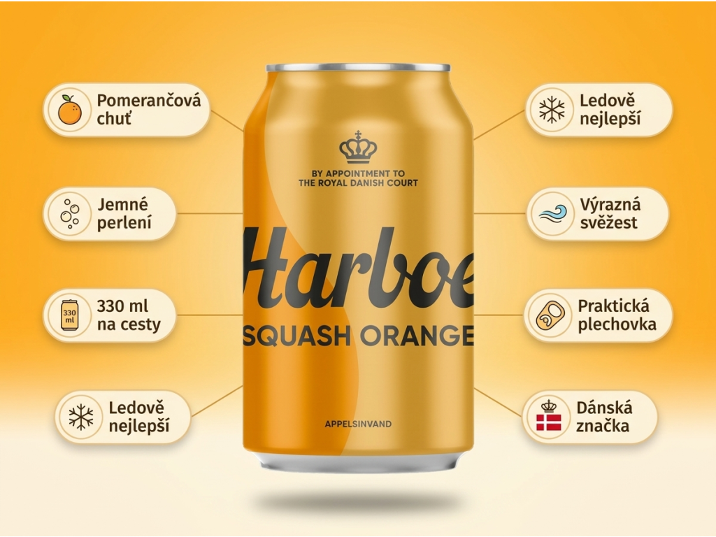 Harboe Squash Orange 330 ml - hlavní benefity