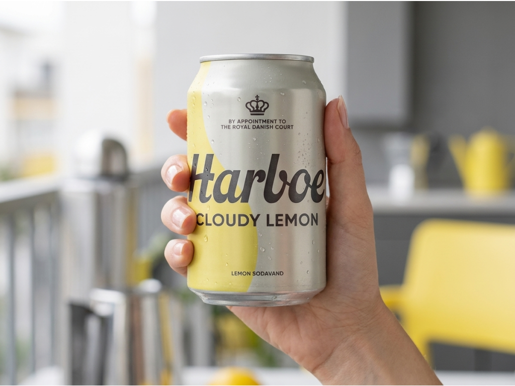 Harboe Cloudy Lemon 330 ml - plechovka v ruce