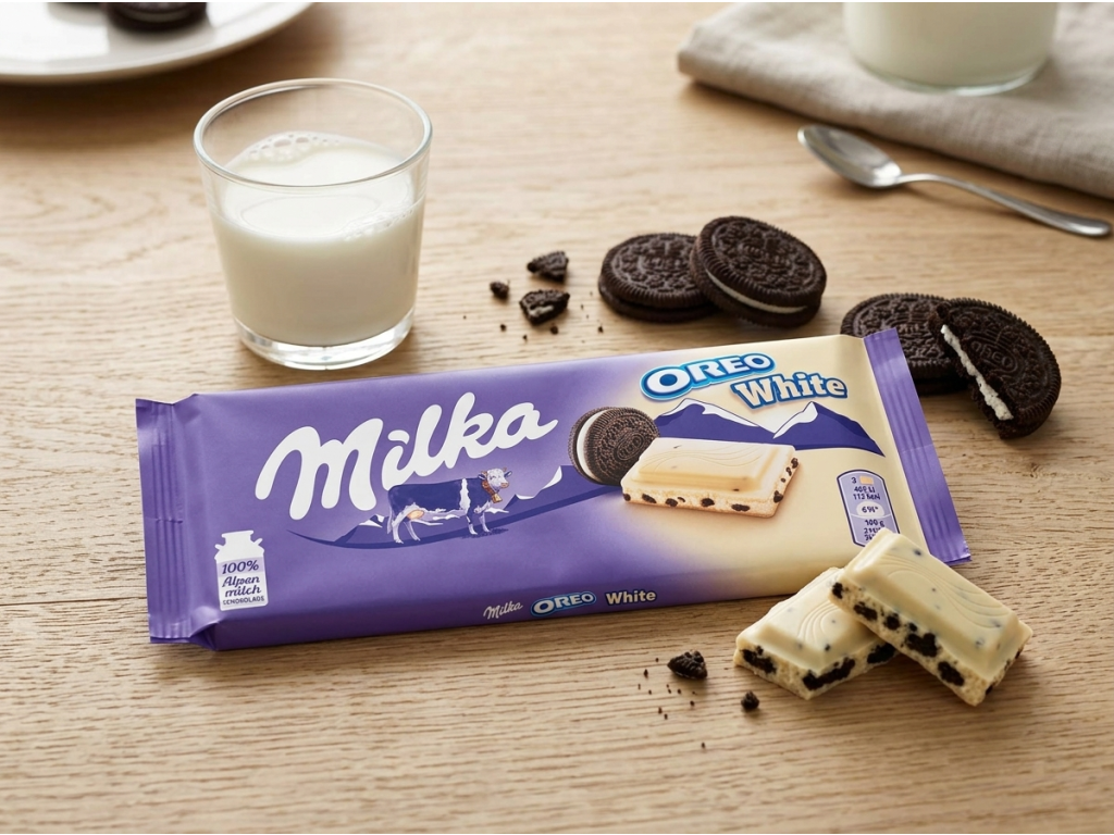Milka Oreo White na stole