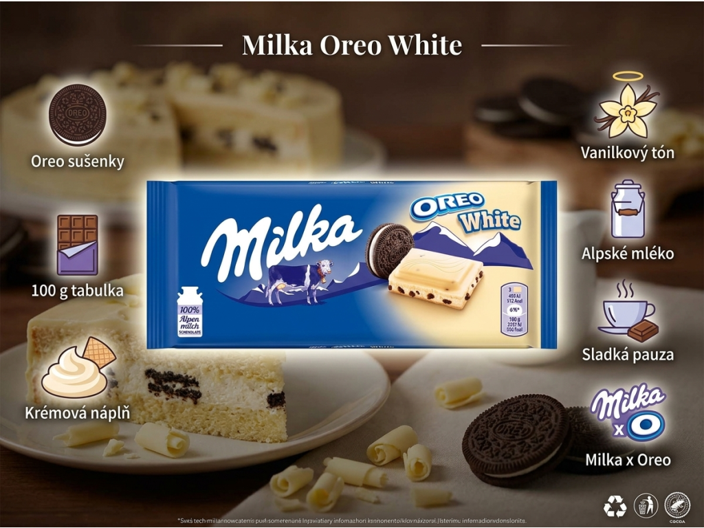 Milka Oreo White - hlavní výhody