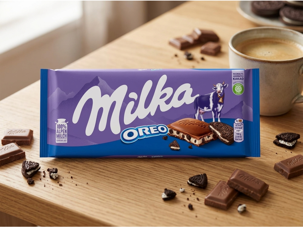 Milka Oreo 100 g na stole