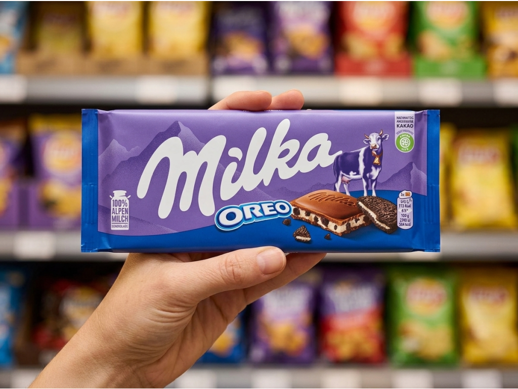 Milka Oreo 100 g v ruce