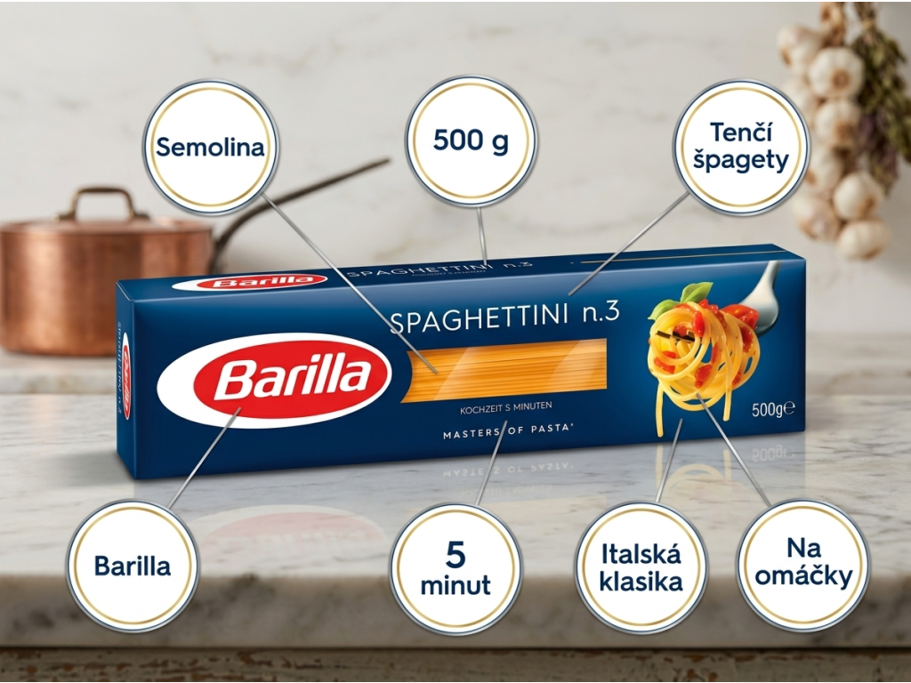 Barilla Spaghettini n.3 - hlavní benefity