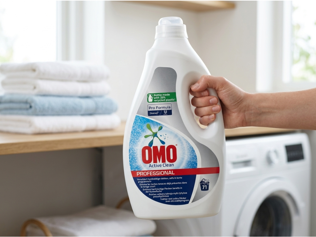 Omo Professional Active Clean - velké balení v ruce