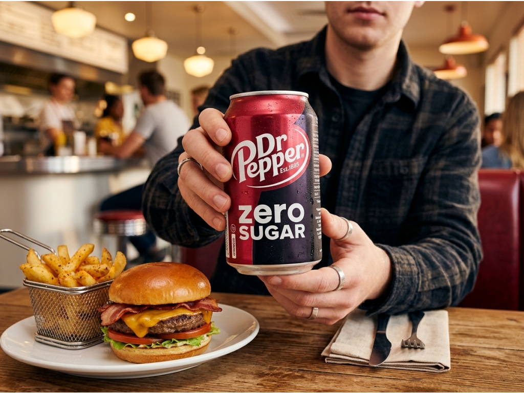 Dr Pepper Zero Sugar 330 ml - servírování