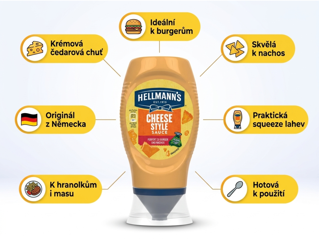 Hellmann's Sýrová omáčka 250 ml - infografika výhod