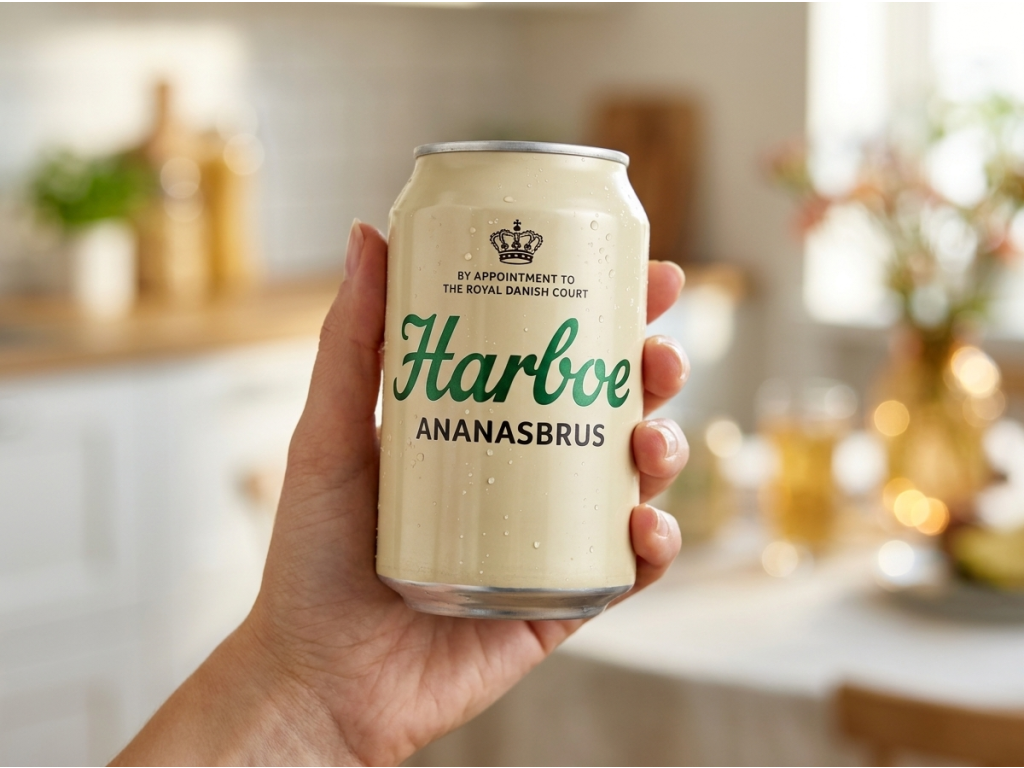 Harboe Ananasbrus 330 ml - vychlazená plechovka v ruce