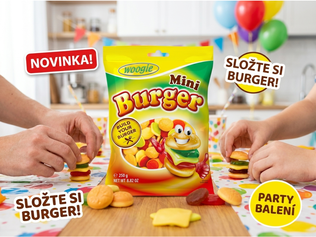 Woogie Mini Burger 250g - skládání želé burgerů
