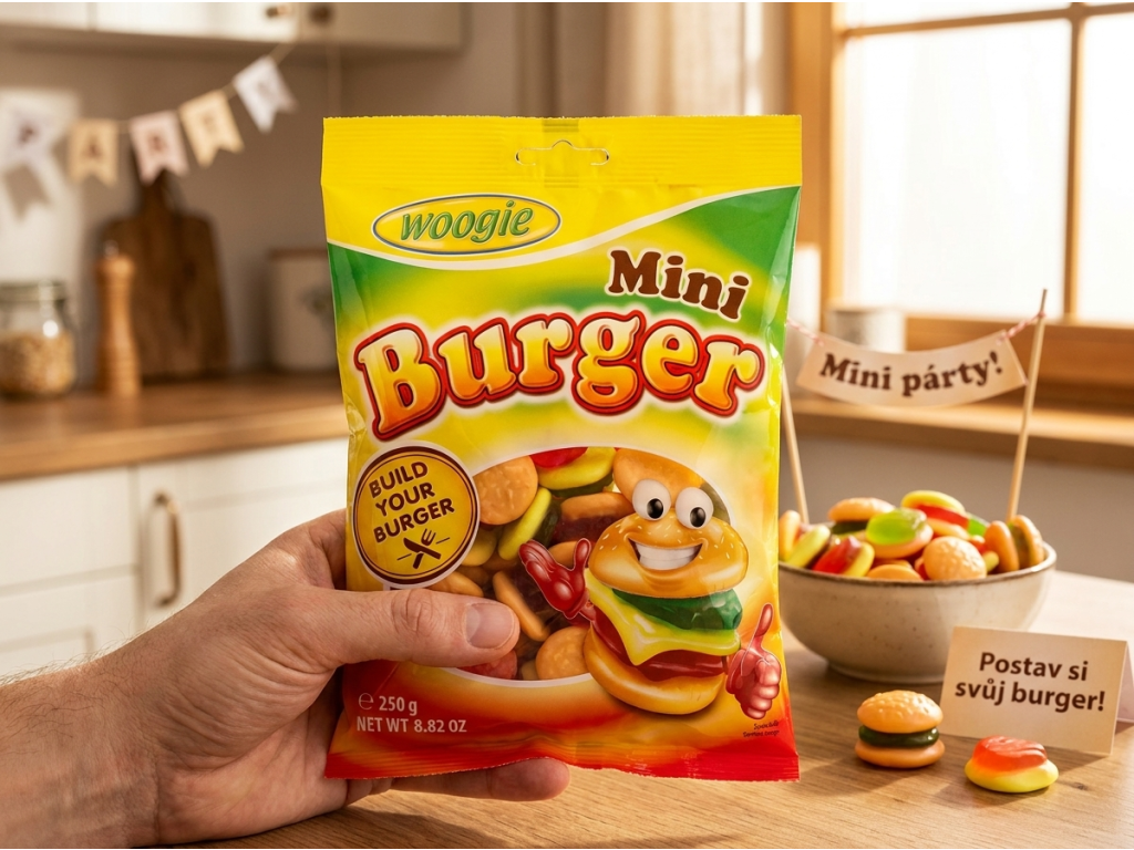 Woogie Mini Burger 250g - sáček v ruce