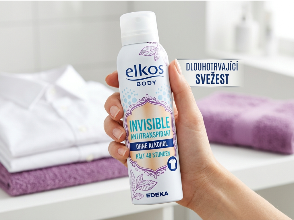 Elkos Invisible Antitranspirant 200 ml v ruce