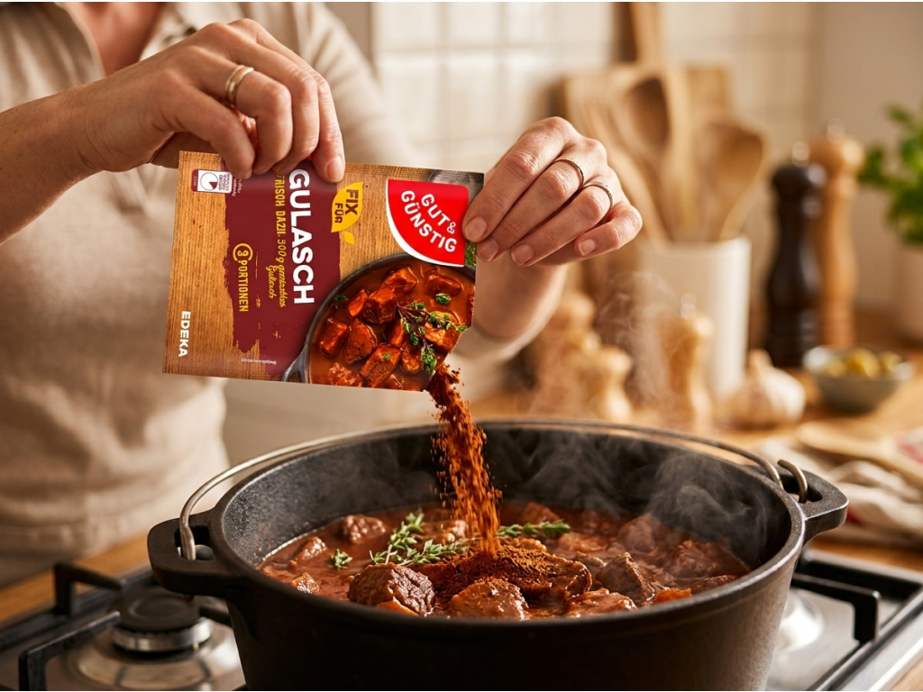 G&G Fix pro guláš 40 g - příprava v kuchyni