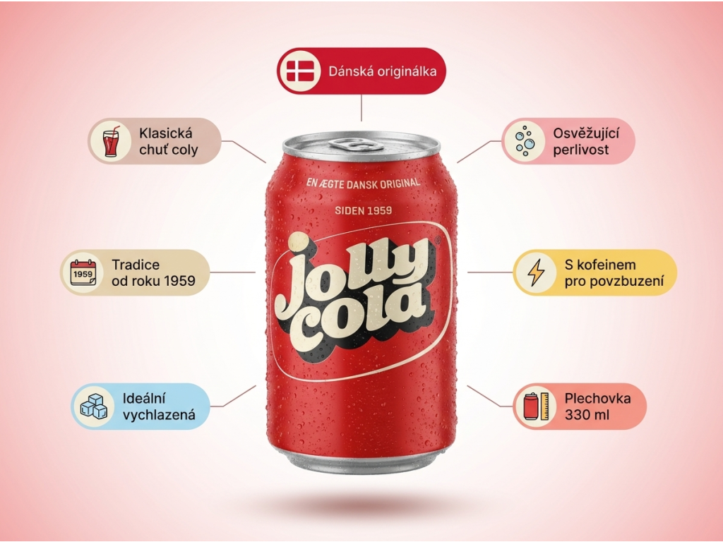 Jolly Cola 330 ml - infografika benefitů