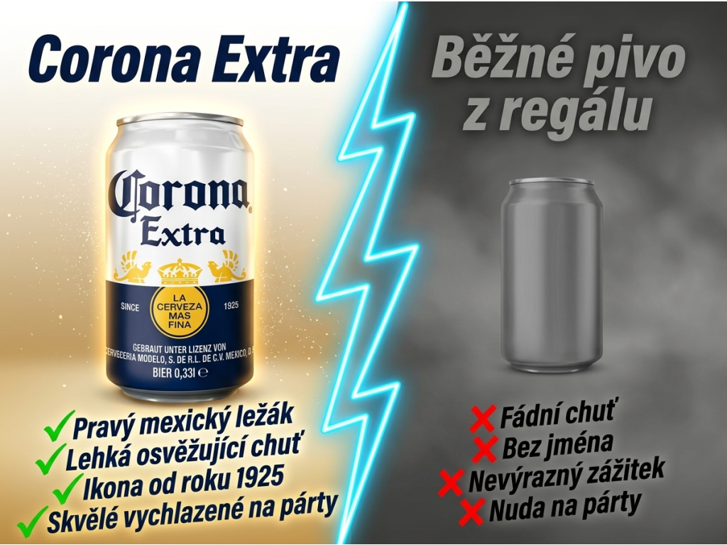 Srovnání Corona Extra vs běžné pivo
