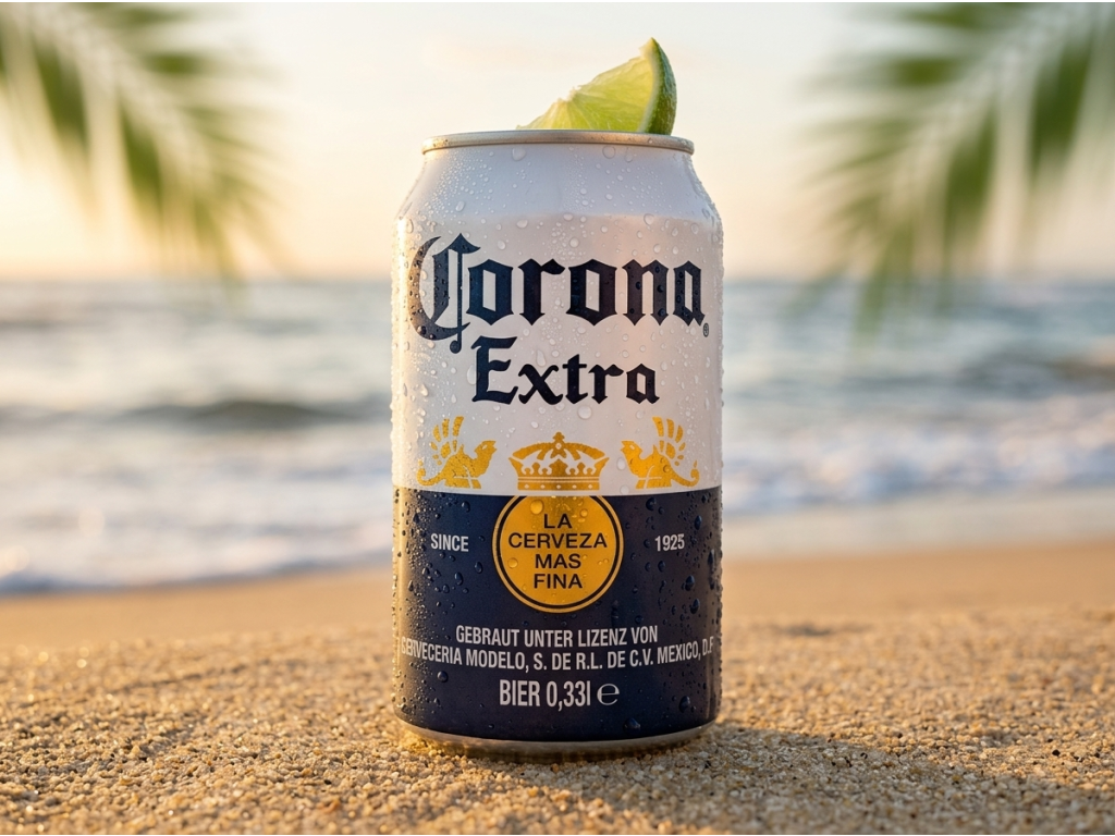 Corona Extra 330 ml na pláži s limetkou
