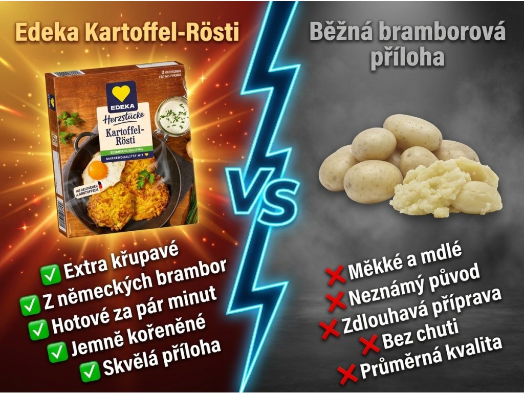 Edeka pečené brambory extra křupavé 400 g - srovnání s běžnou přílohou