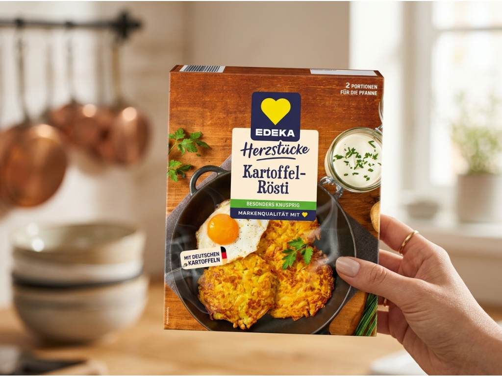 Edeka pečené brambory extra křupavé 400 g - balení v ruce