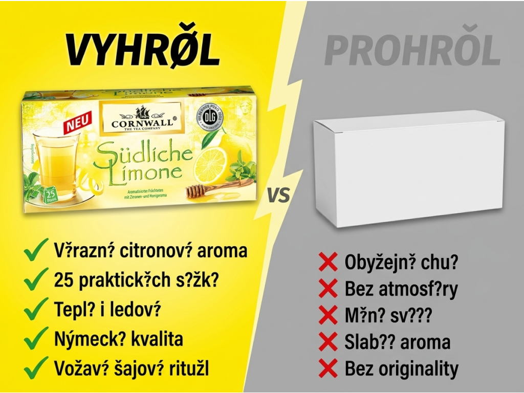 Cornwall Exotický čaj s příchutí jižních citronů 25 sáčků - srovnání