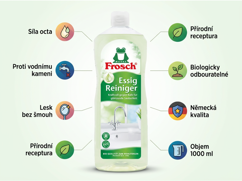 Frosch Octový čistič 1000 ml - přehled výhod
