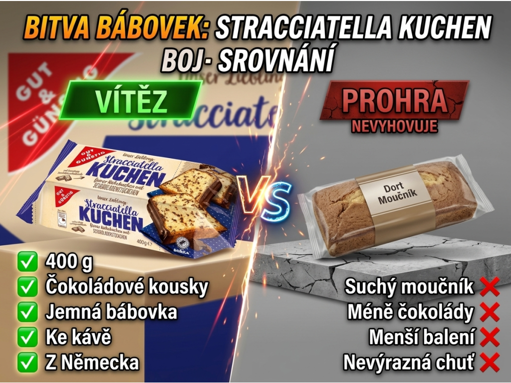 Srovnání stracciatella bábovky G&G