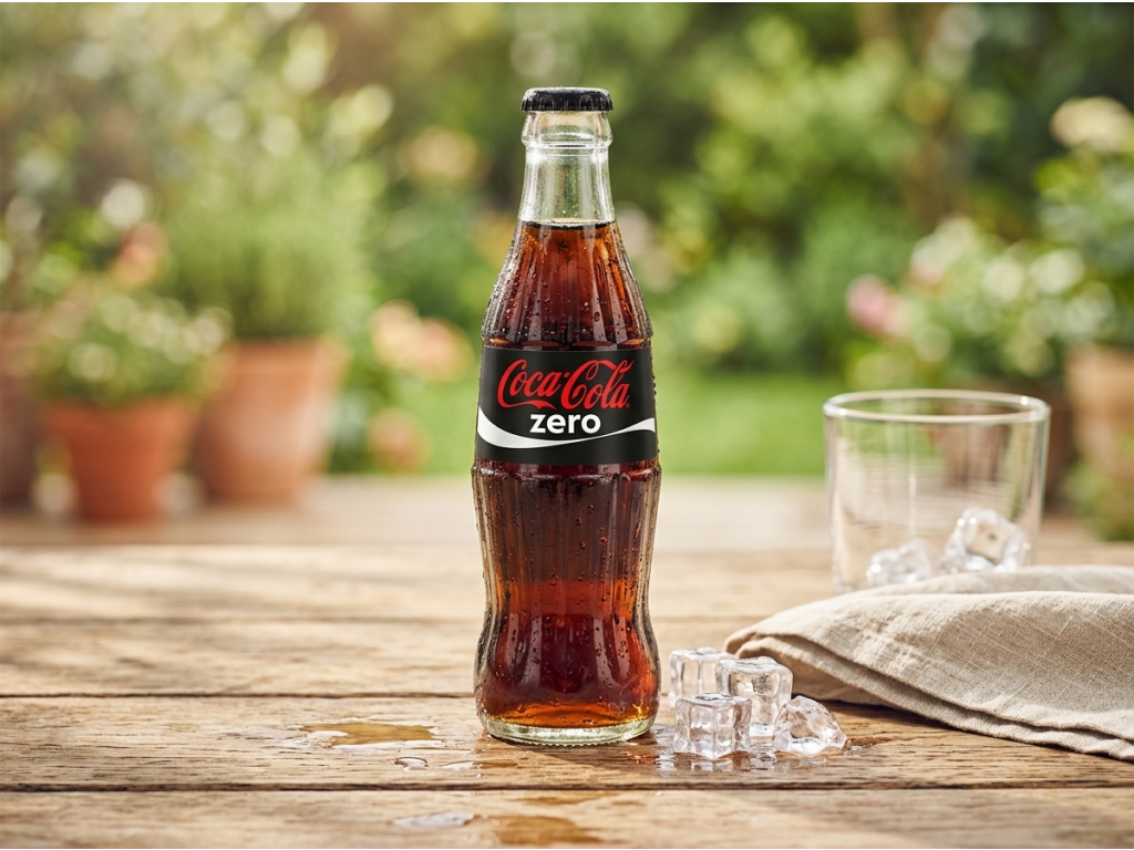 Coca Cola Zero limonáda ve skle 330 ml - servírování