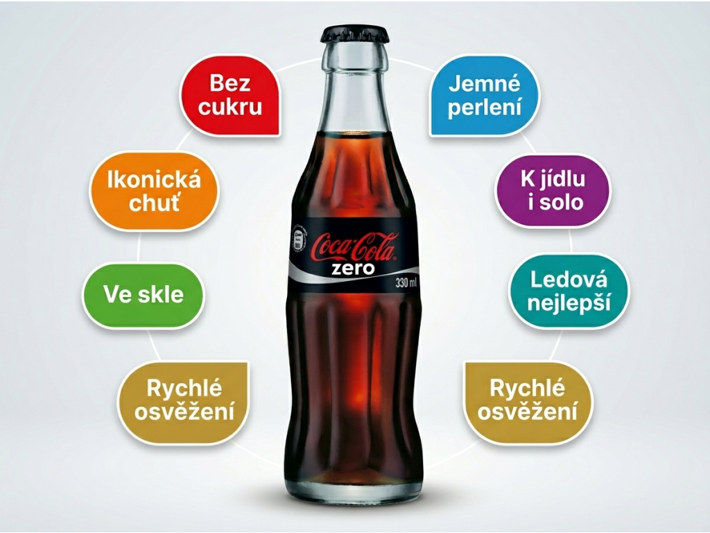 Coca Cola Zero limonáda ve skle 330 ml - hlavní výhody