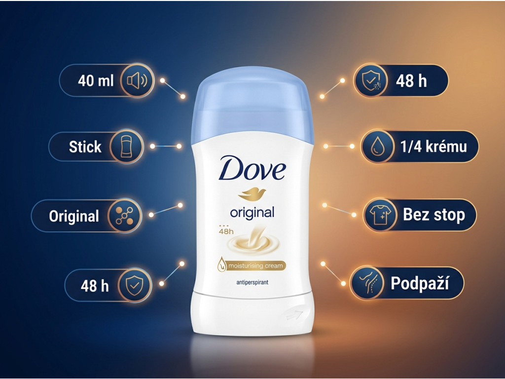 Dove Original stick - výhody