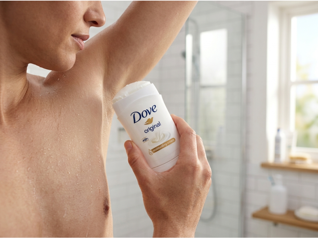 Použití antiperspirantu Dove stick
