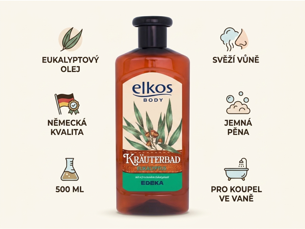 Elkos Eukalyptová bylinná koupel - přehled vlastností
