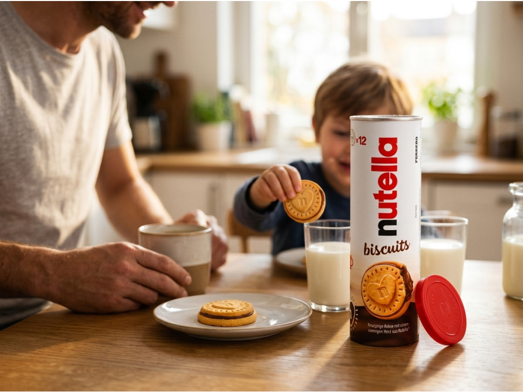 Nutella Biscuits 166 g - rodina si pochutnává na sušenkách
