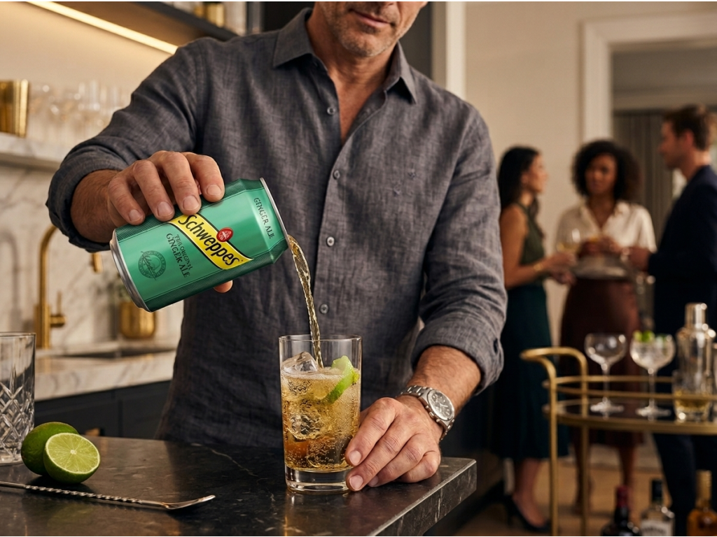 Schweppes Ginger Ale 330 ml - použití při servírování