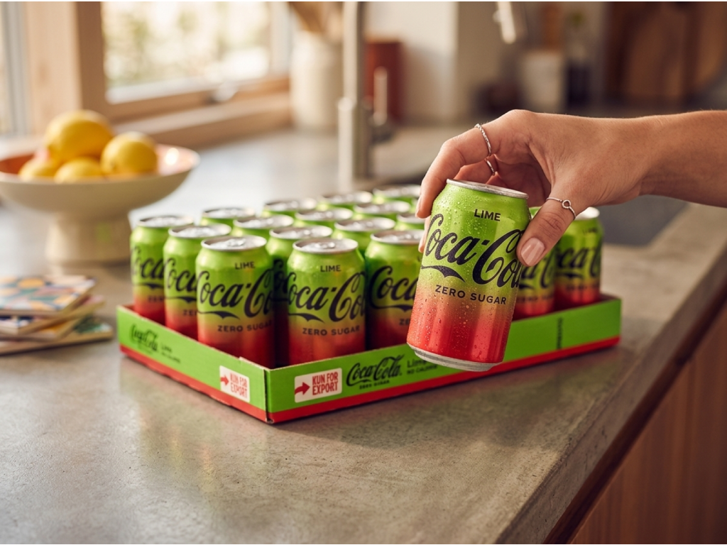 Coca-Cola Zero Lime 24x0,33 l výhodné balení - vychlazená plechovka v ruce